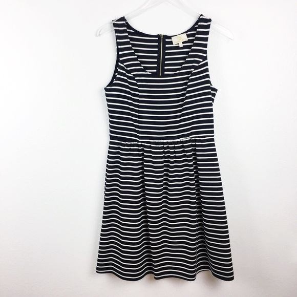 Collective Concepts Dresses & Skirts - Collective Concepts B&W Stripe Fit & Flare Dress
